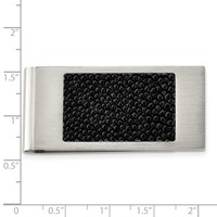 Chisel Stainless Steel Brushed Genuine Black Stingray Money Clip view 4