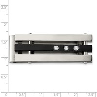 Chisel Stainless Steel Polished Black IP-plated with CZ Money Clip view 4