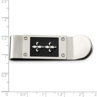 Chisel Stainless Steel Polished Enameled Fleur De Lis Money Clip view 4