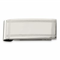 Chisel Stainless Steel Polished and Grooved Money Clip view 1