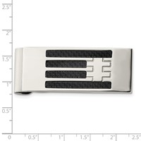 Chisel Stainless Steel Polished Black Carbon Fiber Inlay Money Clip view 4
