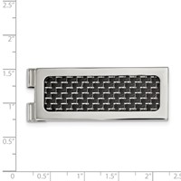 Chisel Stainless Steel Polished with Black Carbon Fiber Inlay Money Clip view 3