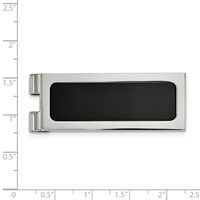 Chisel Stainless Steel Polished with Black Agate Inlay Money Clip view 3