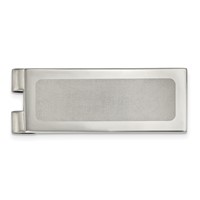 Chisel Stainless Steel Polished Laser Cut Center Money Clip view 1