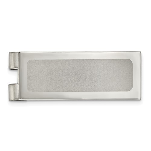 Chisel Stainless Steel Polished Laser Cut Center Money Clip