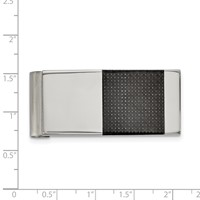 Chisel Stainless Steel Polished Black Carbon Fiber Inlay Money Clip view 3