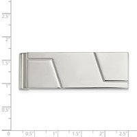 Chisel Stainless Steel Polished Grooved Money Clip view 3