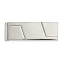 Chisel Stainless Steel Polished Grooved Money Clip view 1