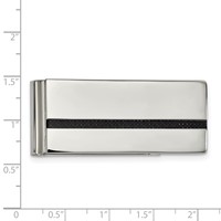 Chisel Stainless Steel Polished Black Carbon Fiber Inlay Money Clip view 3