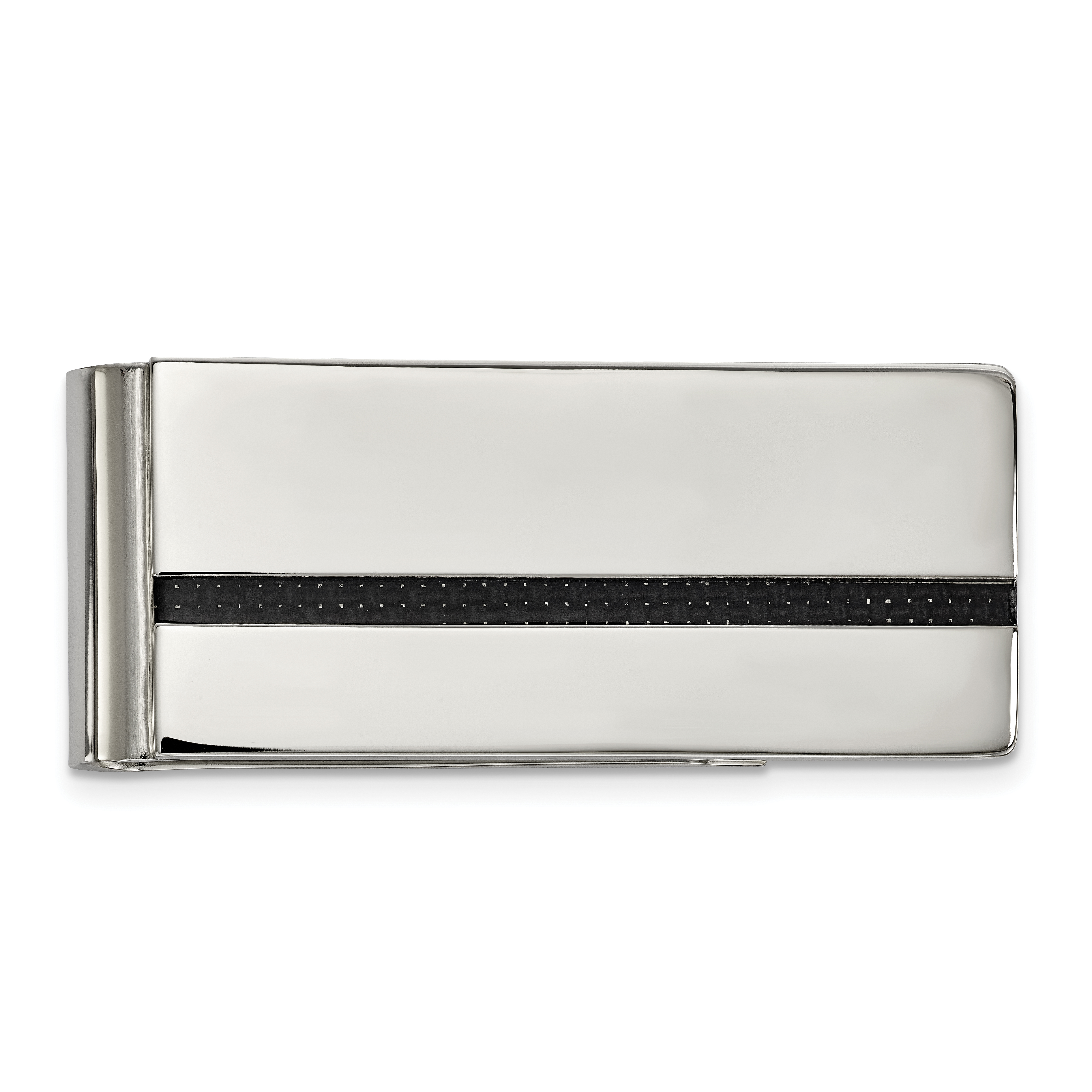 23mm x 45mm Jewel Tie Stainless Steel Brushed Black Stingray Money Clip