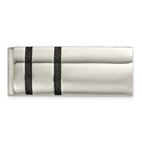 Chisel Stainless Steel Polished Black Carbon Fiber Inlay Money Clip view 1