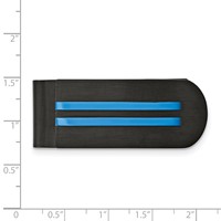 Chisel Stainless Steel Brushed and Polished Black and Blue IP-plated Money Clip view 3