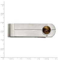 Chisel Stainless Steel Brushed with Tiger's Eye Money Clip view 3