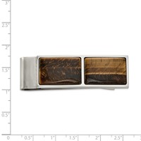 Chisel Stainless Steel Polished Tiger's Eye Money Clip view 3