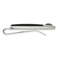 Chisel Stainless Steel Brushed and Polished Black IP-plated with Tiger's Eye Money Clip view 2