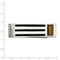 Chisel Stainless Steel Brushed and Polished Black IP-plated with Tiger's Eye Money Clip view 3