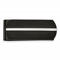 Chisel Stainless Steel Brushed and Polished Black IP-plated Money Clip view 1