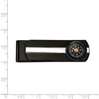 Chisel Stainless Steel Polished Black IP-plated Functional Compass Money Clip view 3