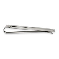Chisel Stainless Steel Brushed and Polished Black IP-plated with Black CZ Money Clip view 2