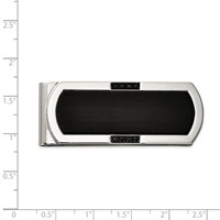 Chisel Stainless Steel Brushed and Polished Black IP-plated with Black CZ Money Clip view 3