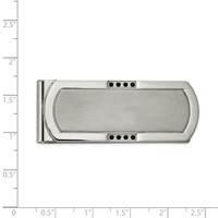 Chisel Stainless Steel Brushed and Polished with Black CZ Money Clip view 3
