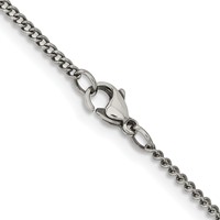Chisel Stainless Steel Antiqued 2mm Round Curb Chain, 18" view 3