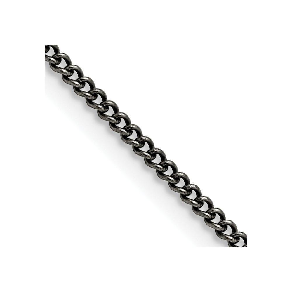 Chisel Stainless Steel Antiqued 2mm Round Curb Chain, 18"