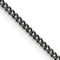 Chisel Stainless Steel Antiqued 2mm Round Curb Chain, 18" view 1