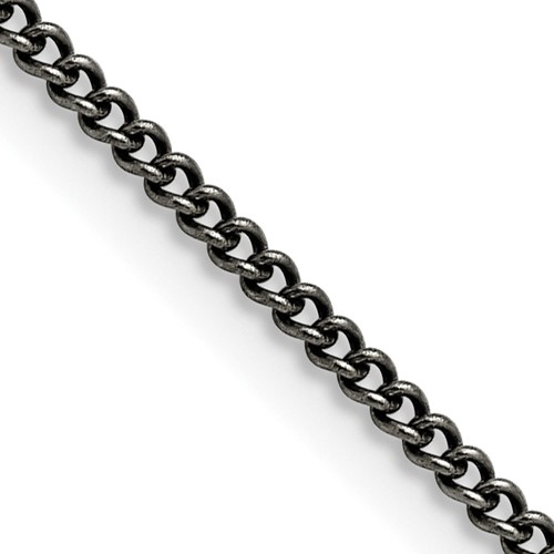 Chisel Stainless Steel Antiqued 2mm Round Curb Chain, 18"