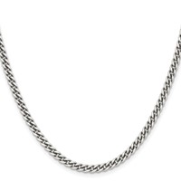 Chisel Stainless Steel Antiqued 4mm Round Curb Chain, 18" view 2