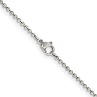 Chisel Stainless Steel Antiqued 2mm Beaded Ball Chain, 20" view 3