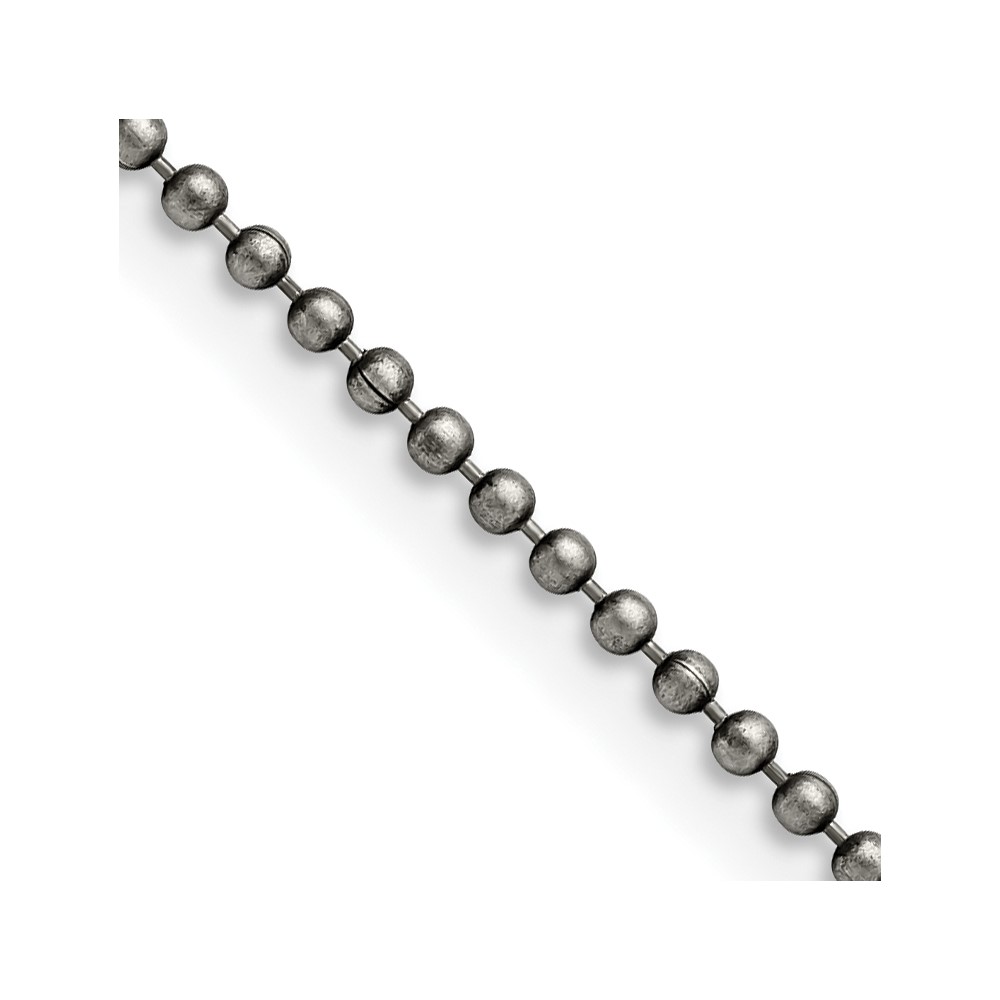 Chisel Stainless Steel Antiqued 2mm Beaded Ball Chain, 20"