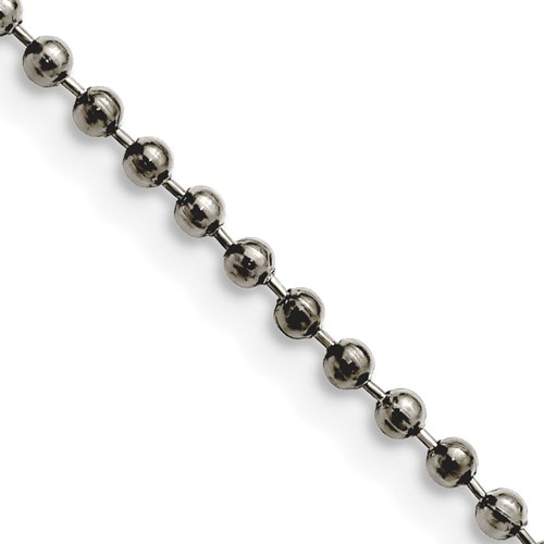 Chisel Stainless Steel Antiqued 2.4mm Beaded Ball Chain, 18"