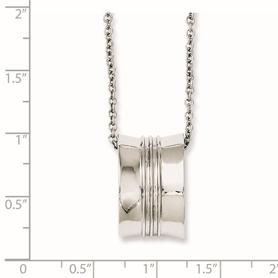 Stainless Steel Polished Geometrical Pendant 18in Necklace