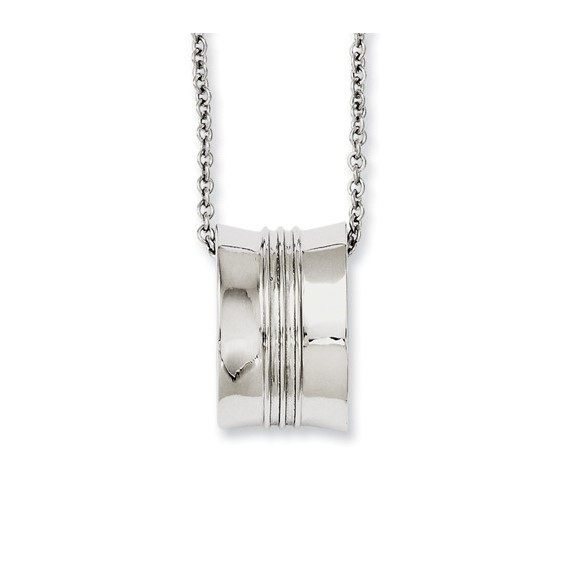 Stainless Steel Polished Geometrical Pendant 18in Necklace