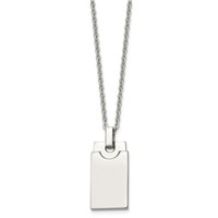 Stainless Steel Polished Square Necklace - 22in view 3