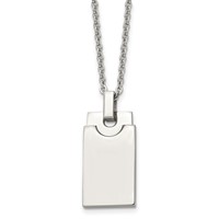 Stainless Steel Polished Square Necklace - 22in view 1