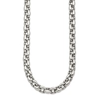 Chisel Stainless Steel Polished Oval Link Necklace, 24" view 3