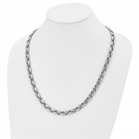 Chisel Stainless Steel Polished Oval Link Necklace, 24" view 5
