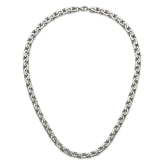 Chisel Stainless Steel Polished 24 inch Oval Link Necklace