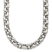 Chisel Stainless Steel Polished Oval Link Necklace, 24" view 1