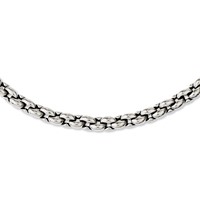Chisel Stainless Steel Polished Oval Link Necklace, 24" view 2