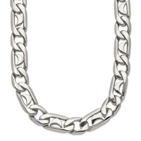 Chisel Stainless Steel Polished Fancy Link Necklace, 24" view 1
