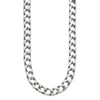Chisel Stainless Steel Polished Square Link Necklace - 24in view 3