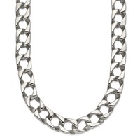 Chisel Stainless Steel Polished Square Link Necklace - 24in view 1