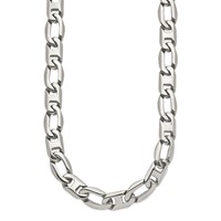 Chisel Stainless Steel Polished Open Anchor Link Necklace, 24" view 3