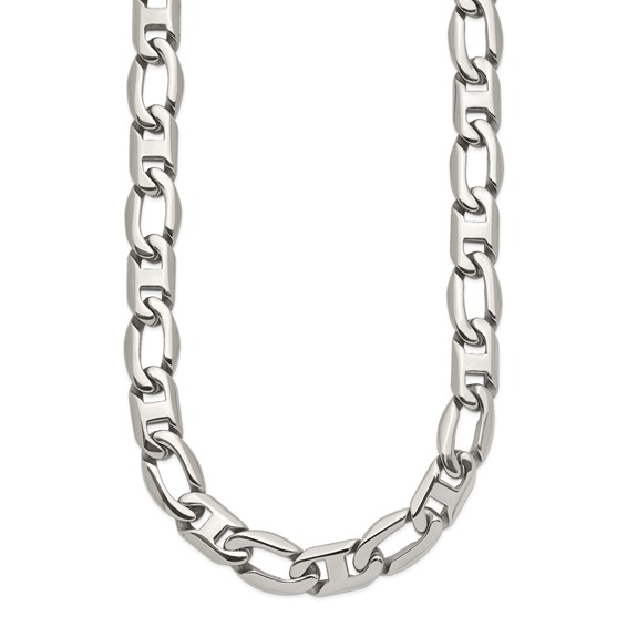 Chisel Stainless Steel Polished 24 inch Open/Anchor Link Necklace