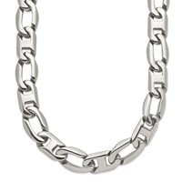 Chisel Stainless Steel Polished Open Anchor Link Necklace, 24" view 1
