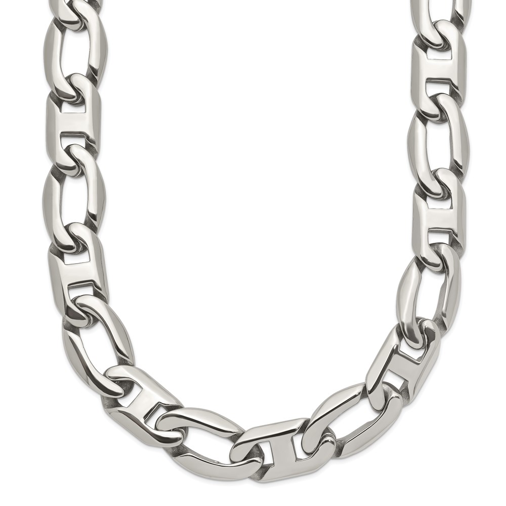 Stainless Steel Polished Open Link 24in Necklace