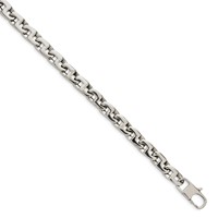 Chisel Stainless Steel Polished Fancy Square Link Necklace, 24" view 4